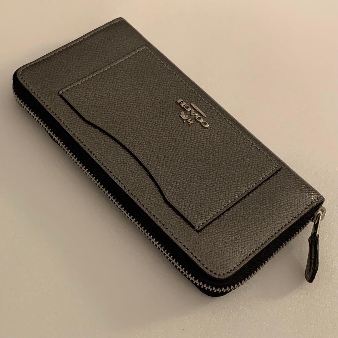 ⭐️必見⭐️未使用⭐️COACH⭐️コーチ⭐️長財布⭐️ブラックシルバー⭐️メタリック⭐️レザー