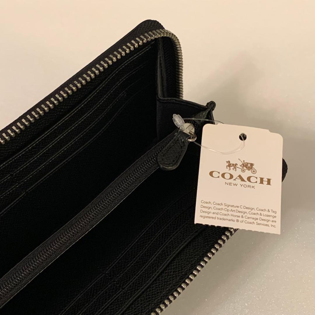 ⭐️必見⭐️未使用⭐️COACH⭐️コーチ⭐️長財布⭐️ブラックシルバー⭐️メタリック⭐️レザー