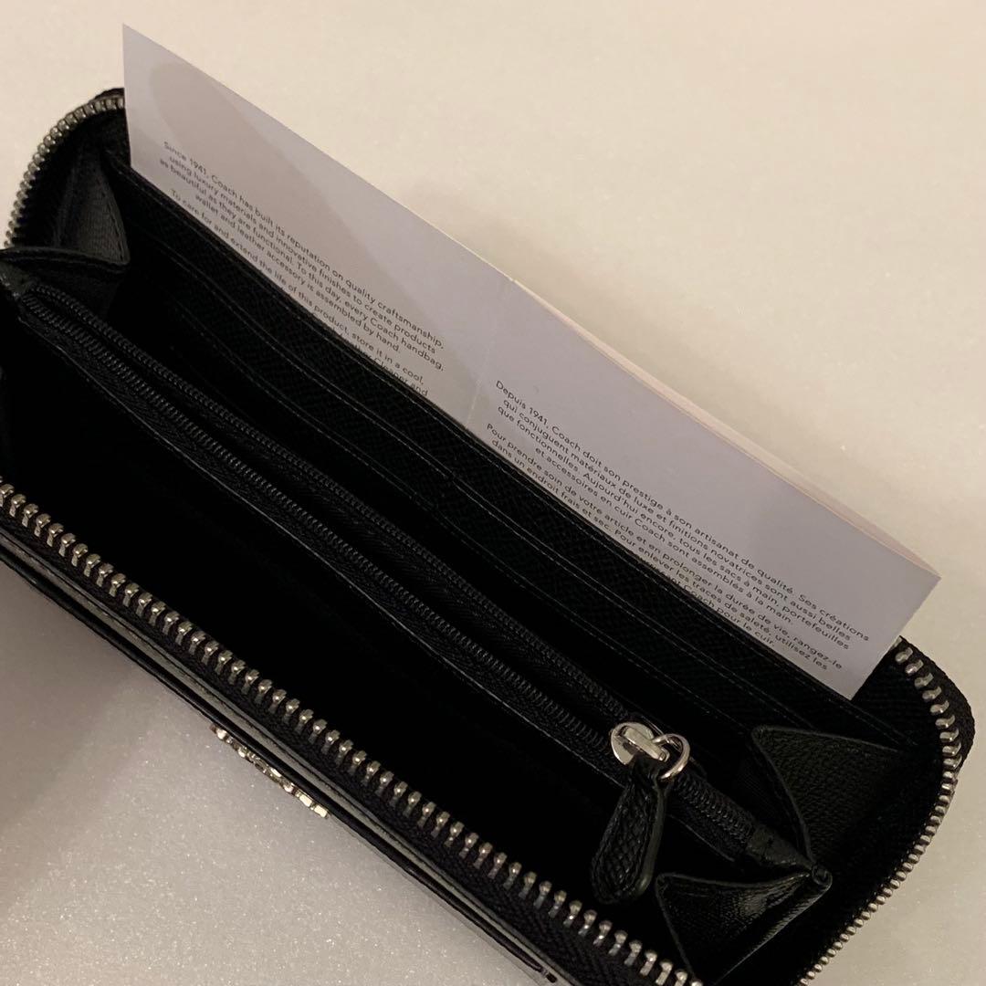 ⭐️必見⭐️未使用⭐️COACH⭐️コーチ⭐️長財布⭐️ブラックシルバー⭐️メタリック⭐️レザー