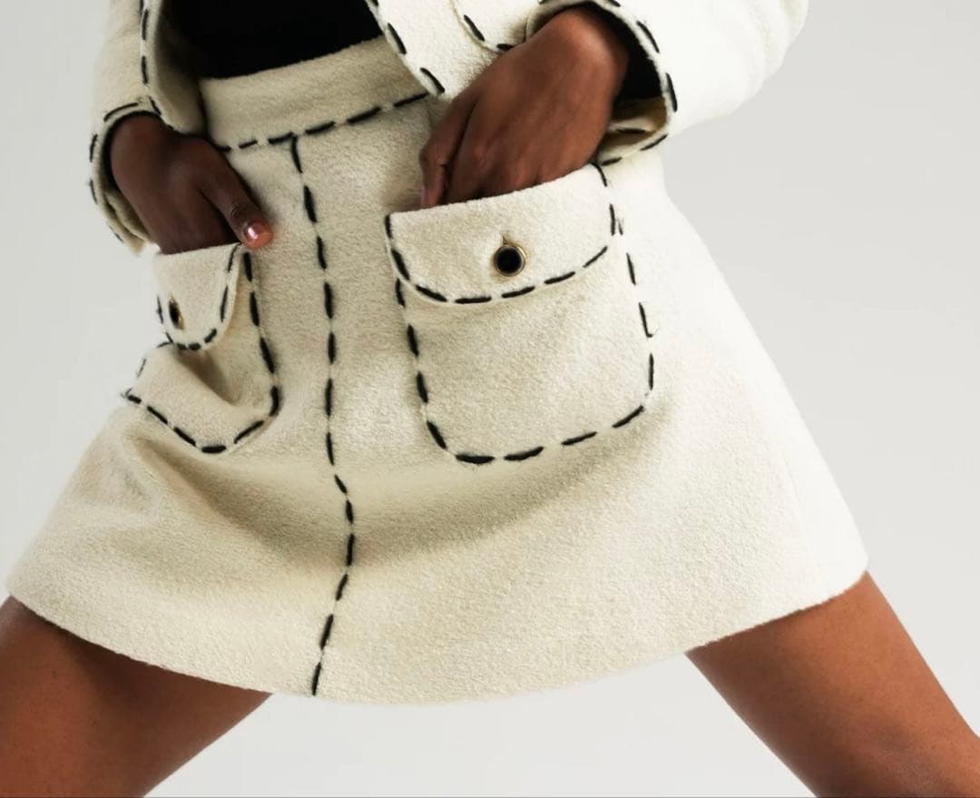 新品タグ付き★ shéllerシェリエstitch tweed culottes