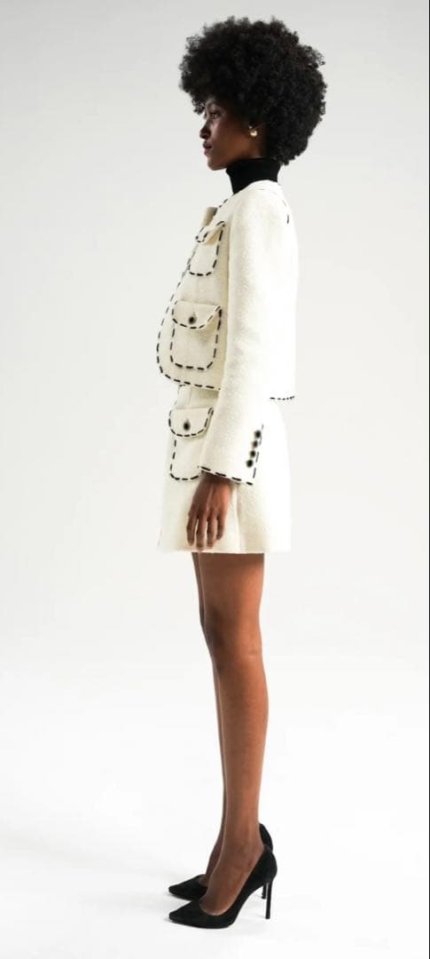 新品タグ付き★ shéllerシェリエstitch tweed culottes