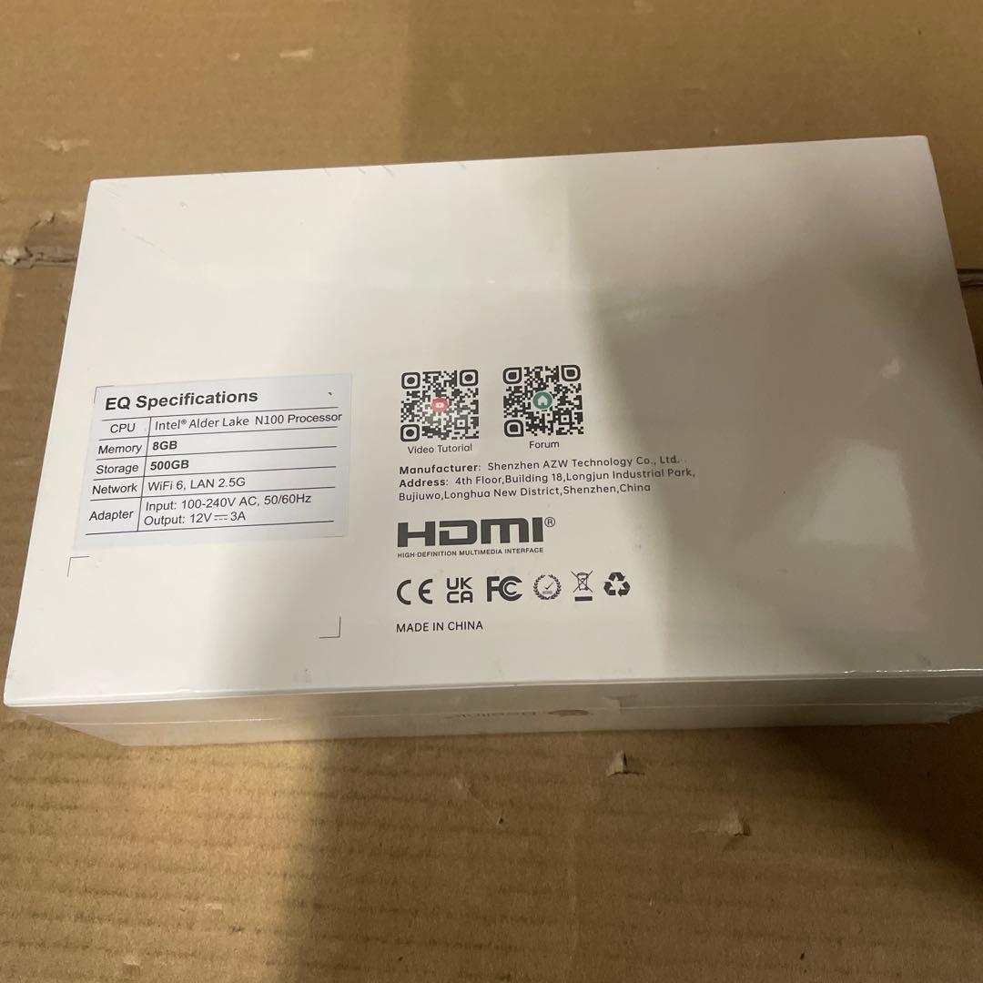 Beelink EQ12 Mini Pc N100プロセッサー