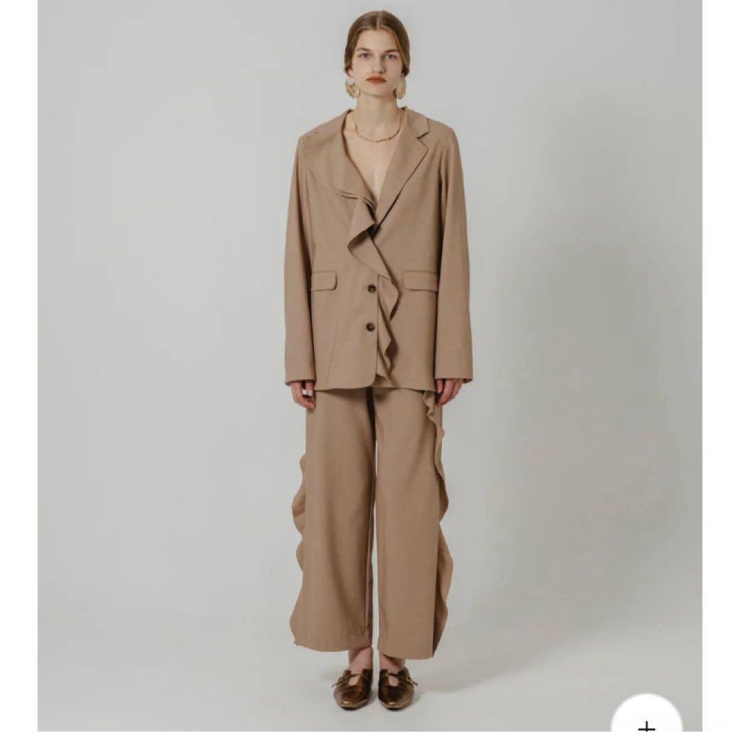 ジャケット・アウター Eaphi RUFFLE LAPEL JACKET beige