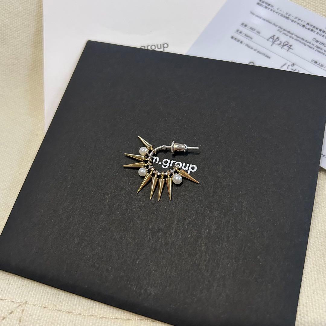 e.m. ピアス フープ スタッズ パール コーン S