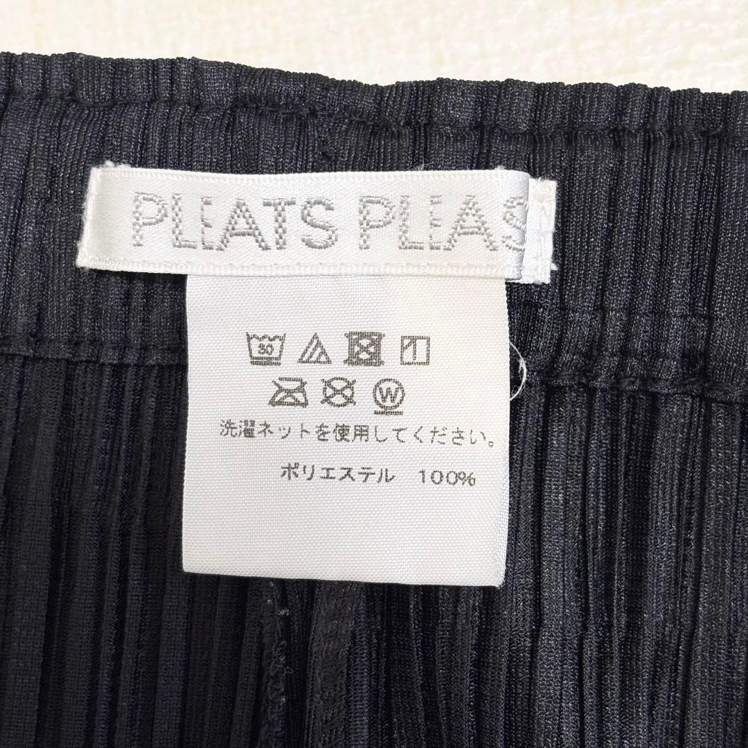 美品　プリーツプリーズ　近年　テーパードパンツ　ポケット　ブラック　サイズ2