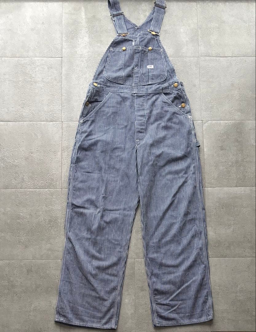 70s USA製　Lee リー　ヒッコリー デニムオーバーオール　ヴィンテージ