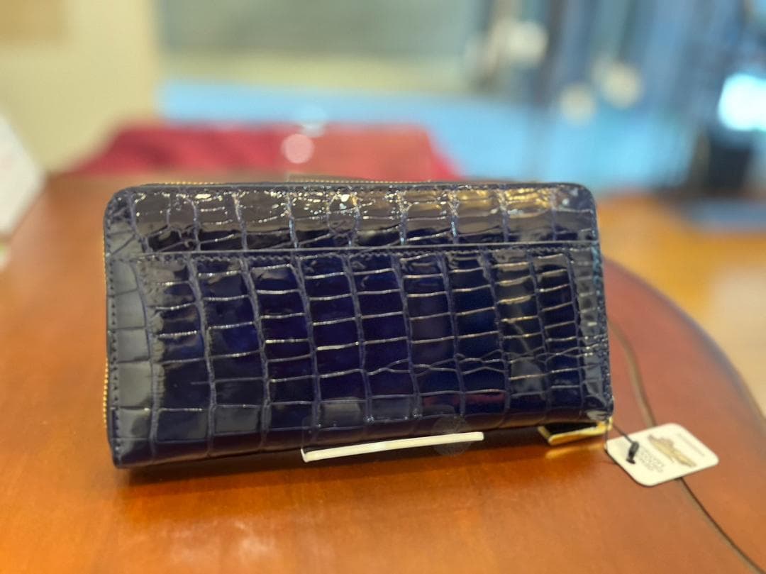 クロコダイル本革★長財布★ユニセックス★NAVY