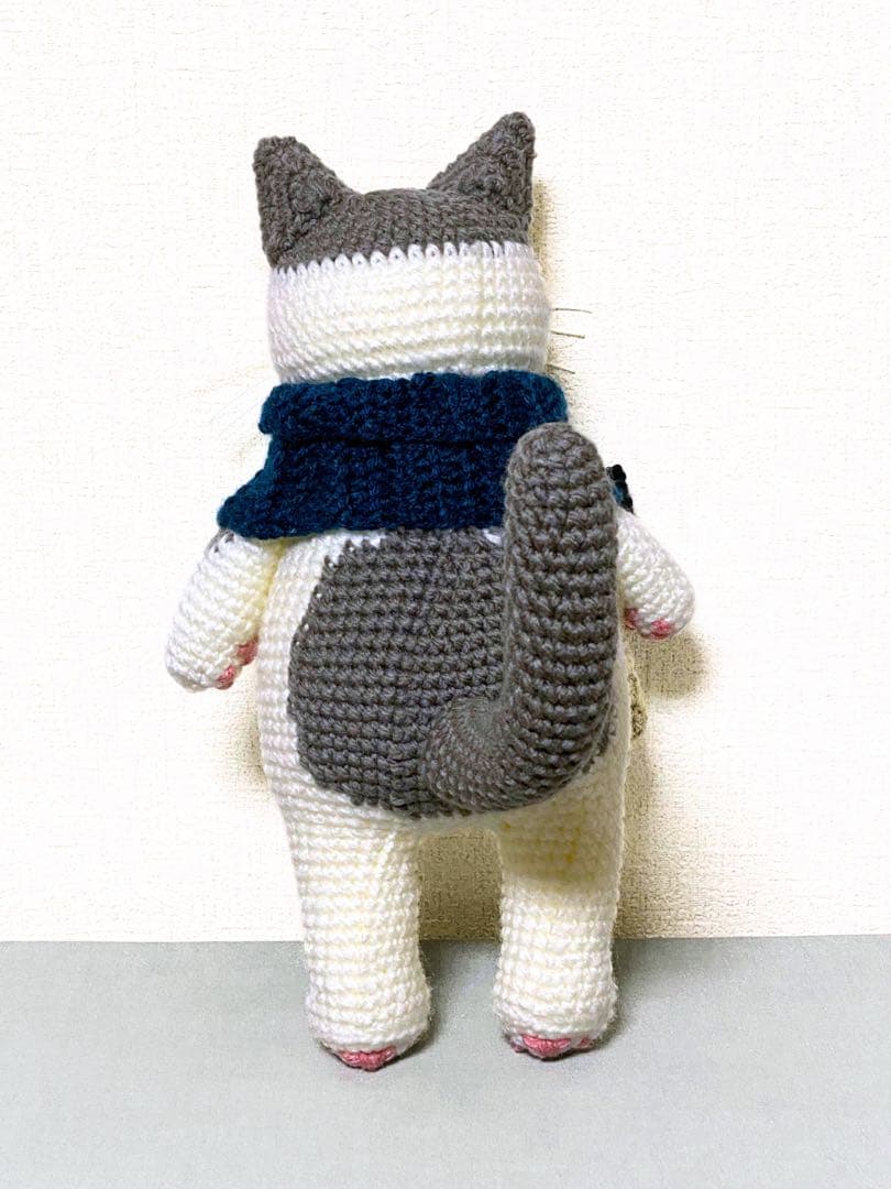 いっしょにおでかけ♪ぱっつん前髪グレー×白猫さんのあみぐるみ