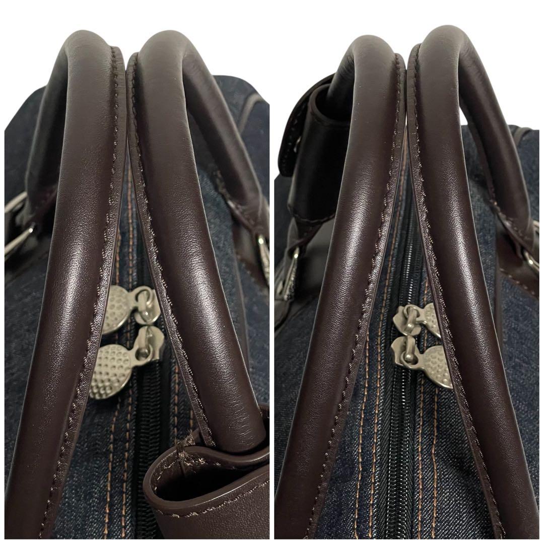 ✨美品 希少✨EVISU エヴィス ボストンバッグ デニム×レザー 斜め掛け