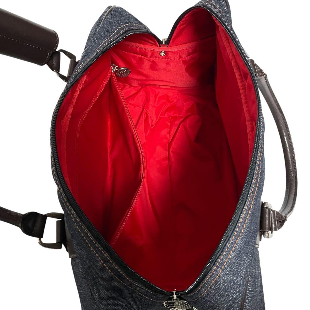 ✨美品 希少✨EVISU エヴィス ボストンバッグ デニム×レザー 斜め掛け