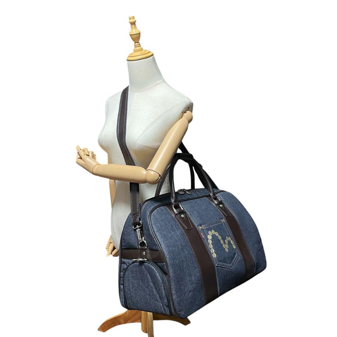 ✨美品 希少✨EVISU エヴィス ボストンバッグ デニム×レザー 斜め掛け