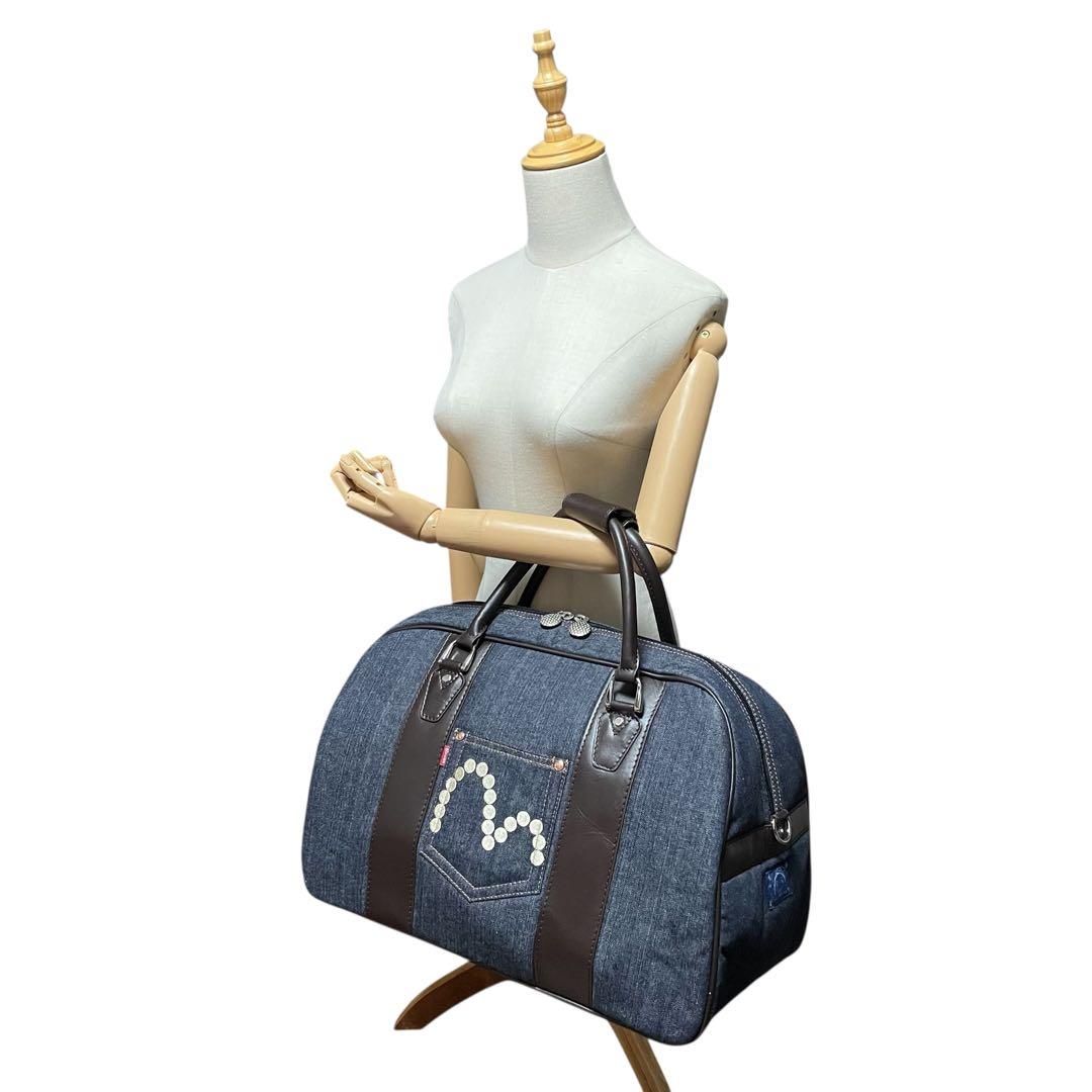 ✨美品 希少✨EVISU エヴィス ボストンバッグ デニム×レザー 斜め掛け