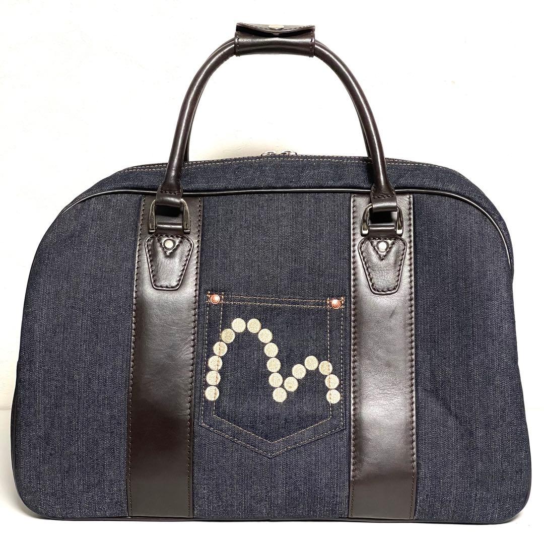 ✨美品 希少✨EVISU エヴィス ボストンバッグ デニム×レザー 斜め掛け