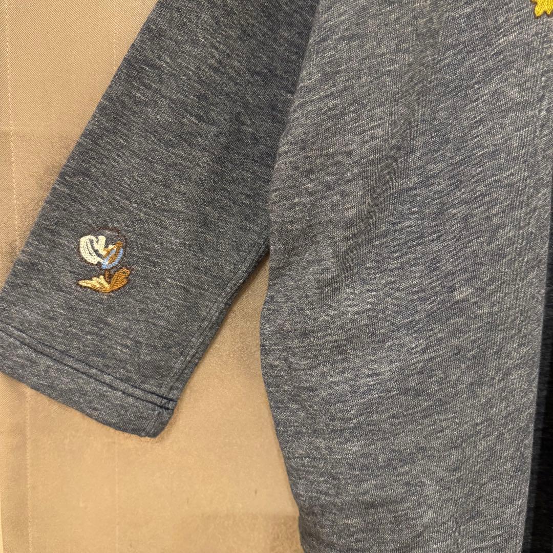 【未使用タグ付き】 45R 花柄 刺繍 裏起毛 チュニック(サイズ0)