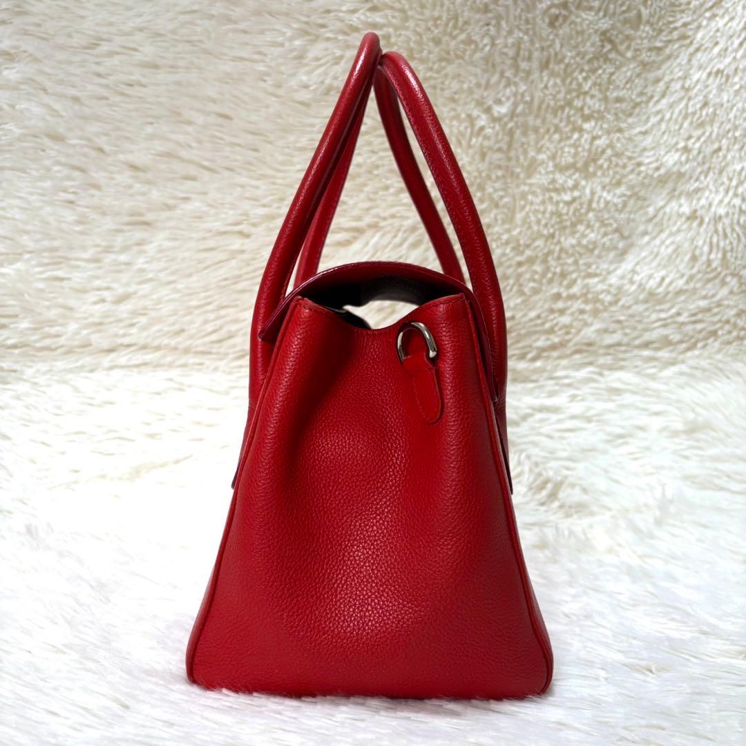 【美品】MORABITO モラビト　ミリー　ハンドバッグ　レッド