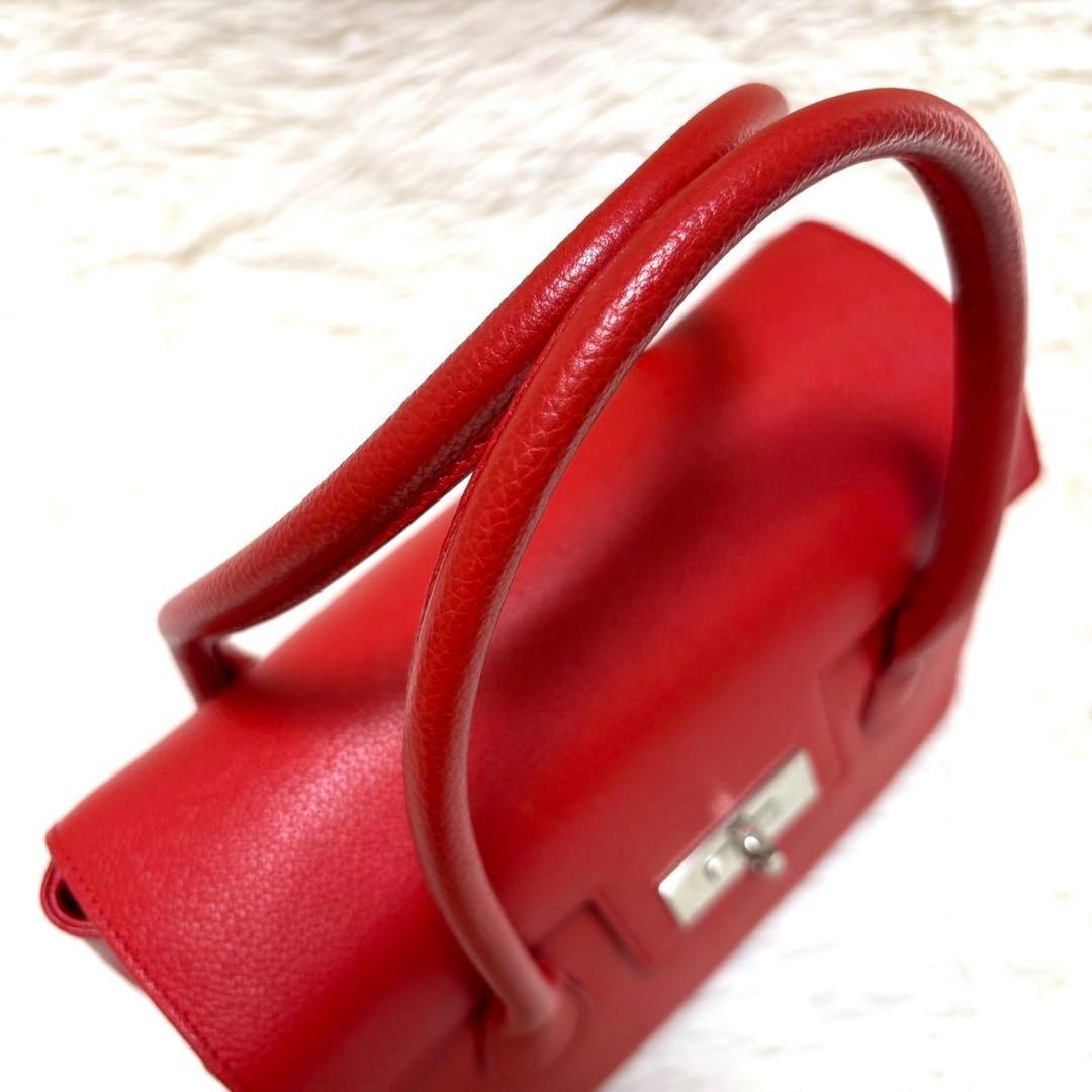 【美品】MORABITO モラビト　ミリー　ハンドバッグ　レッド