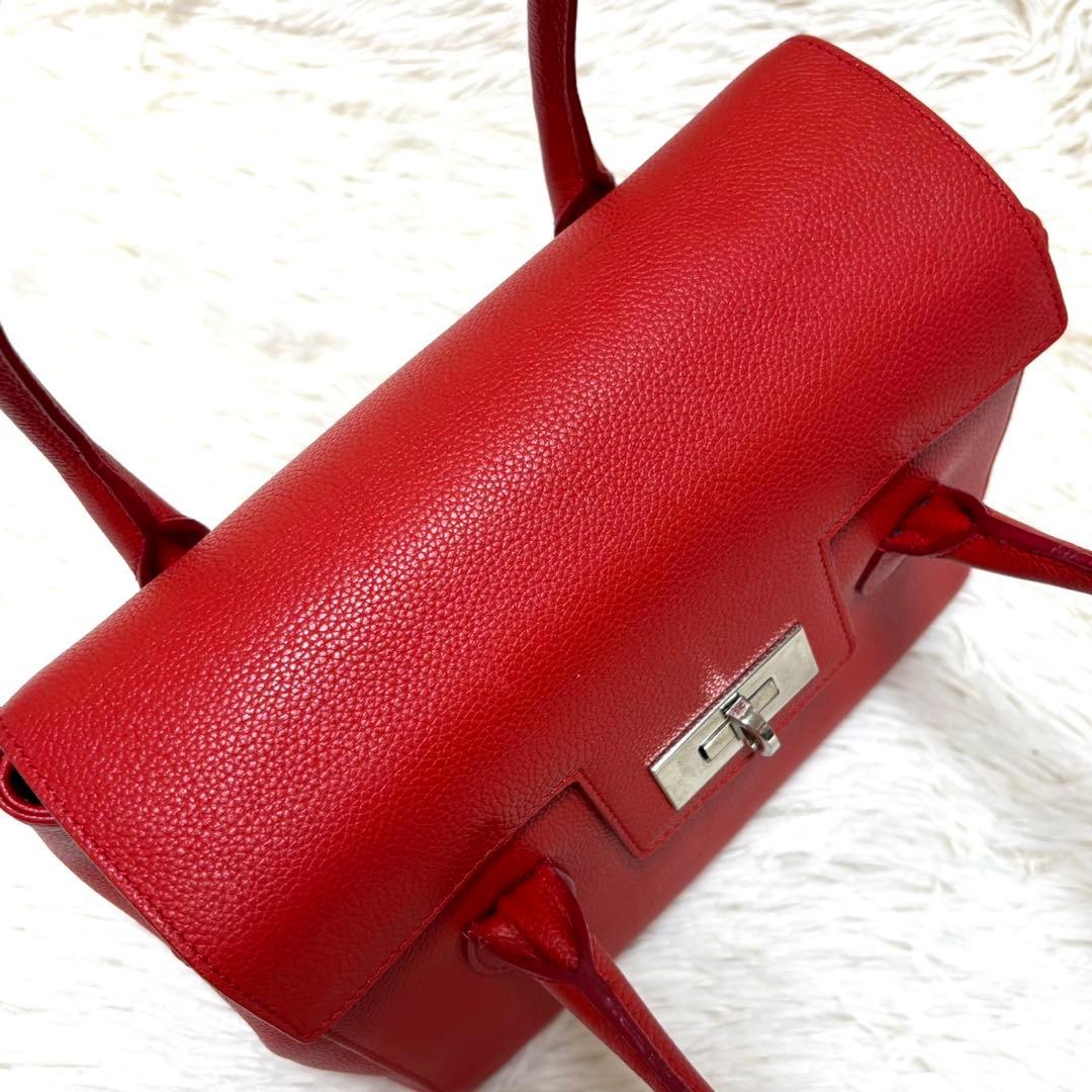 【美品】MORABITO モラビト　ミリー　ハンドバッグ　レッド