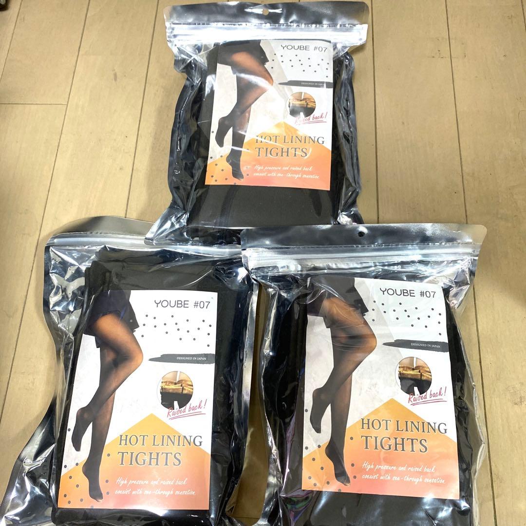 YOUBE #07 ユービーストッキング風裏起毛タイツ M〜Lサイズ ブラック