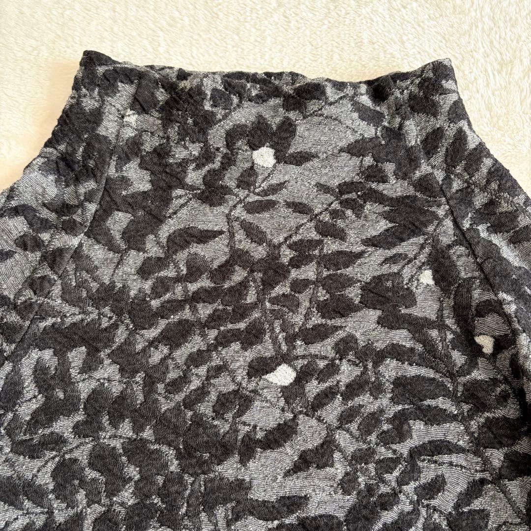 近年✨未使用級 ヨーガンレール 植物総柄ニットチュニック Aライン ボトルネック