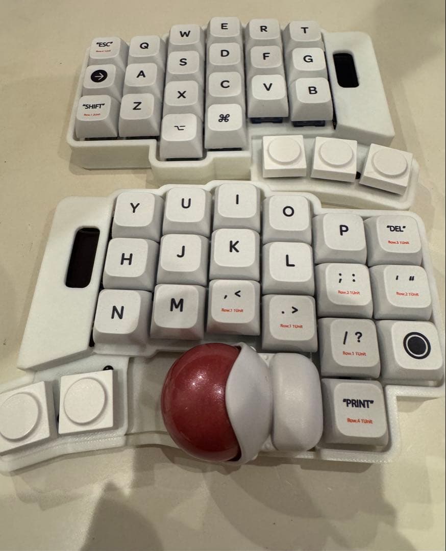 【新品】keyball44 白　トップケースマウント　フルセット