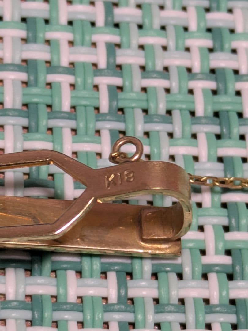 K18 ネクタイピン チェーン付き　3.9g