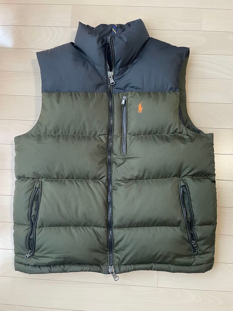 Polo Ralph Lauren ダウンベスト オリーブグリーン/ブラックM