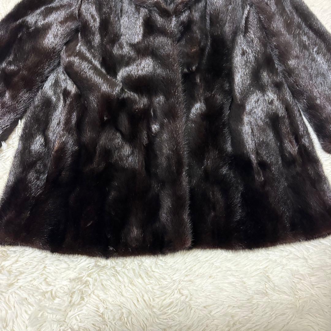 高級毛皮  FUR ブラックミンク 11号 ファーコート リアルファー