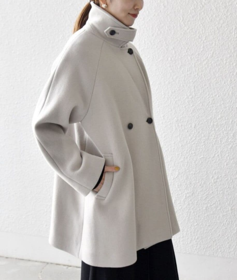 SHIPS　any　スタンド&　テーラード　ハーフ　コート