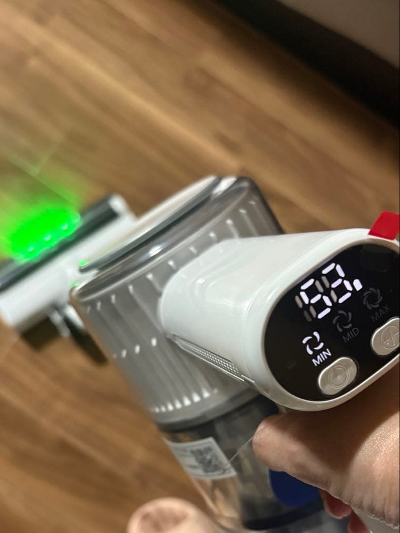 コードレス掃除機 65Kpa超強力吸引＆50分連続稼働 グリーンLEDライト