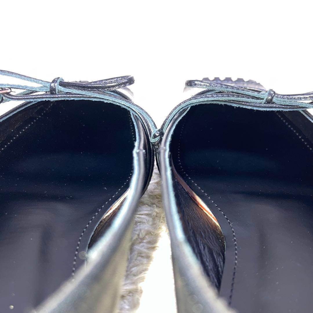 『未使用級』CHEMBUR メリージェーン パンプス スクエア スタッズ リボン