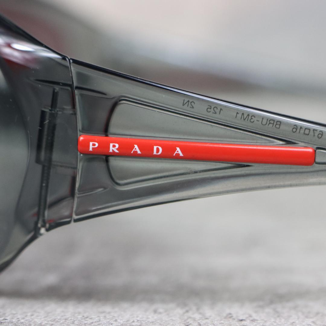 PRADA SPORT プラダスポーツ サングラス グレー×レッド ケース付き