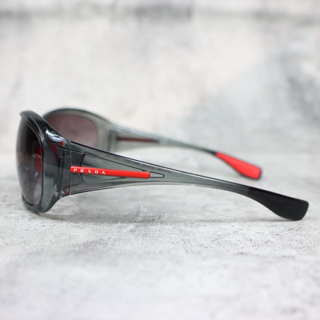 PRADA SPORT プラダスポーツ サングラス グレー×レッド ケース付き