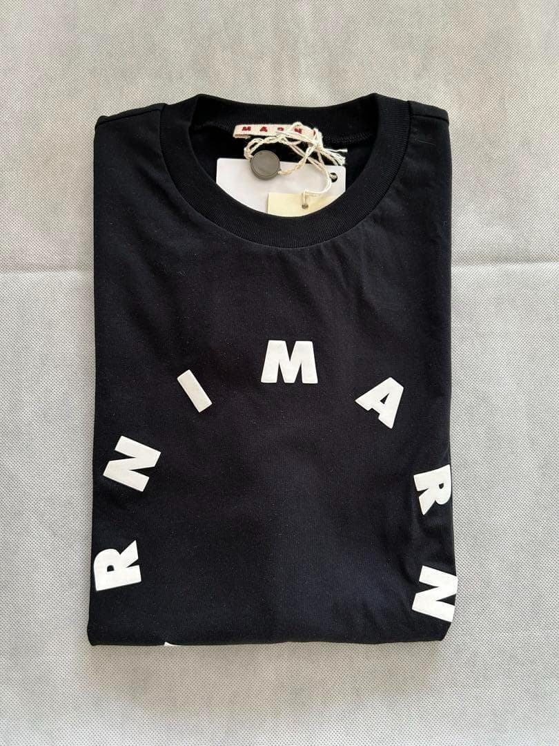 再入荷 大人もOK MARNI シャツ 半袖 ロゴ ブラック 12Y 150cm