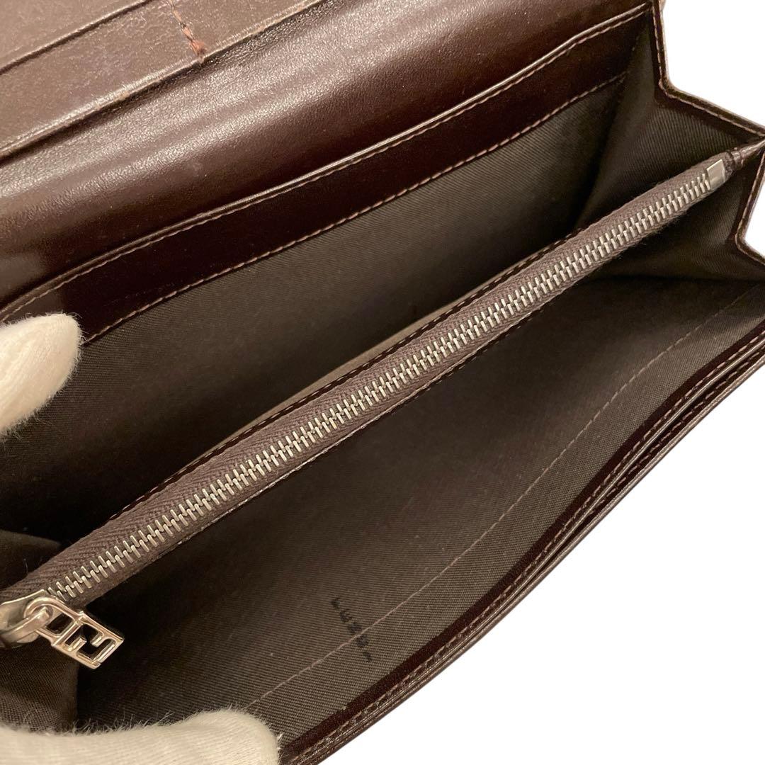 【極美品】 FENDI フェンディ ズッカ FF 長財布 キャンバス レザー