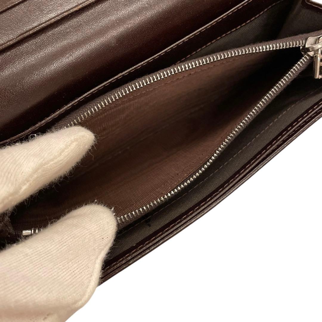 【極美品】 FENDI フェンディ ズッカ FF 長財布 キャンバス レザー