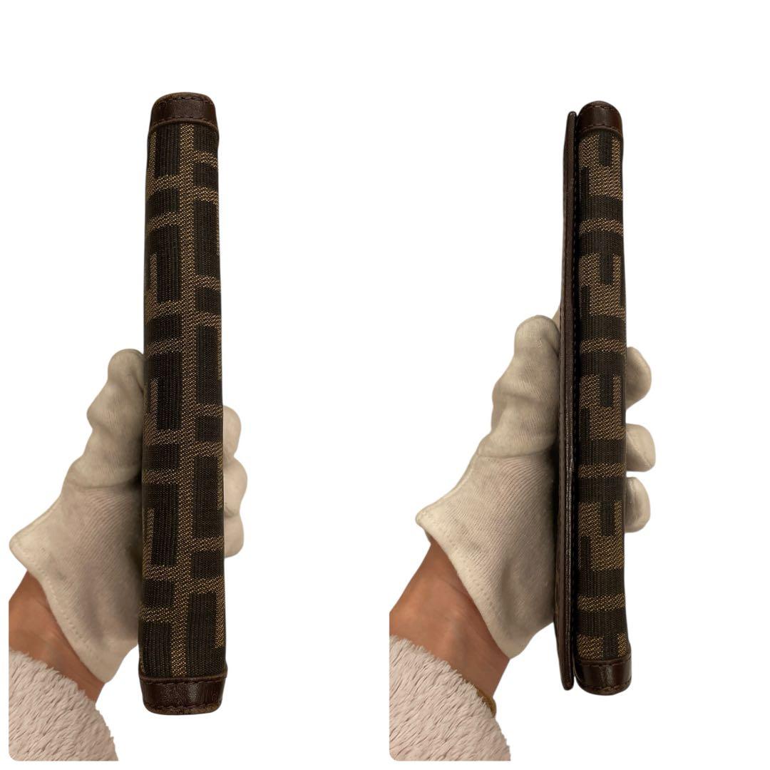 【極美品】 FENDI フェンディ ズッカ FF 長財布 キャンバス レザー