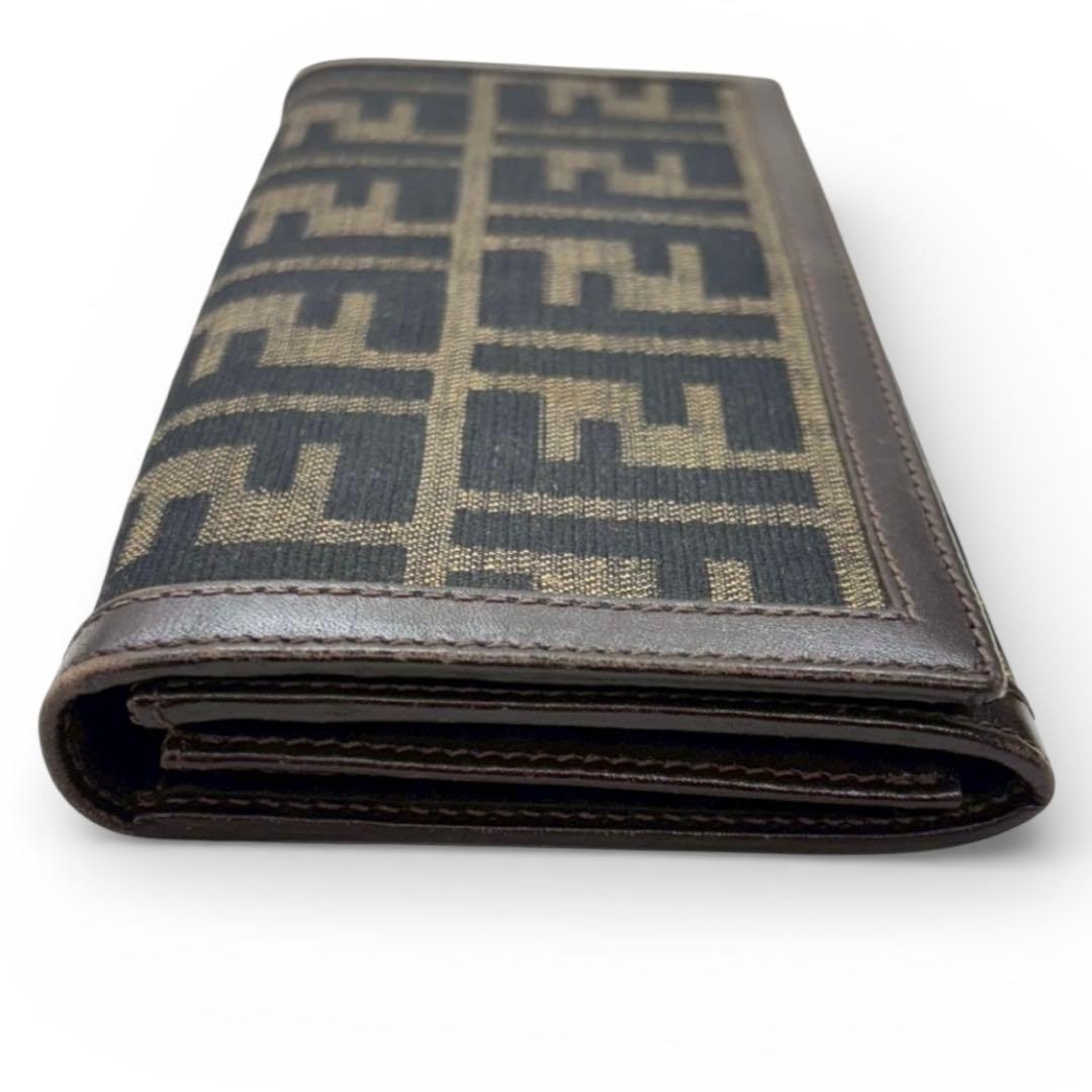 【極美品】 FENDI フェンディ ズッカ FF 長財布 キャンバス レザー