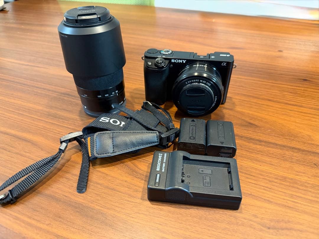 SONY α6000 ミラーレスカメラ ダブルズームキット SDカード付き