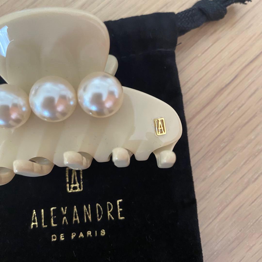 【sk】ALEXANDRE DE PARIS パール付きヘアクリップ
