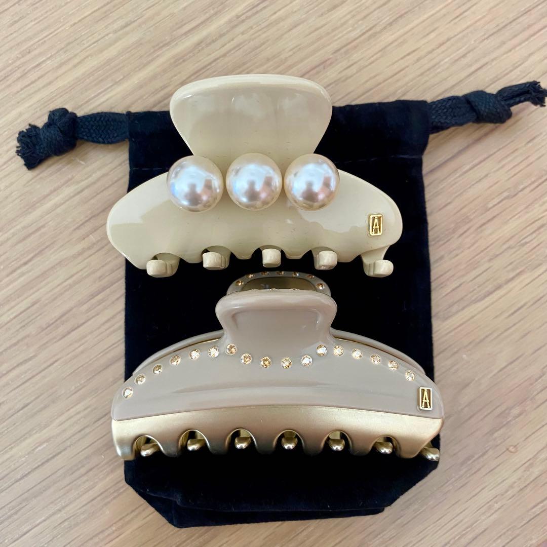 【sk】ALEXANDRE DE PARIS パール付きヘアクリップ