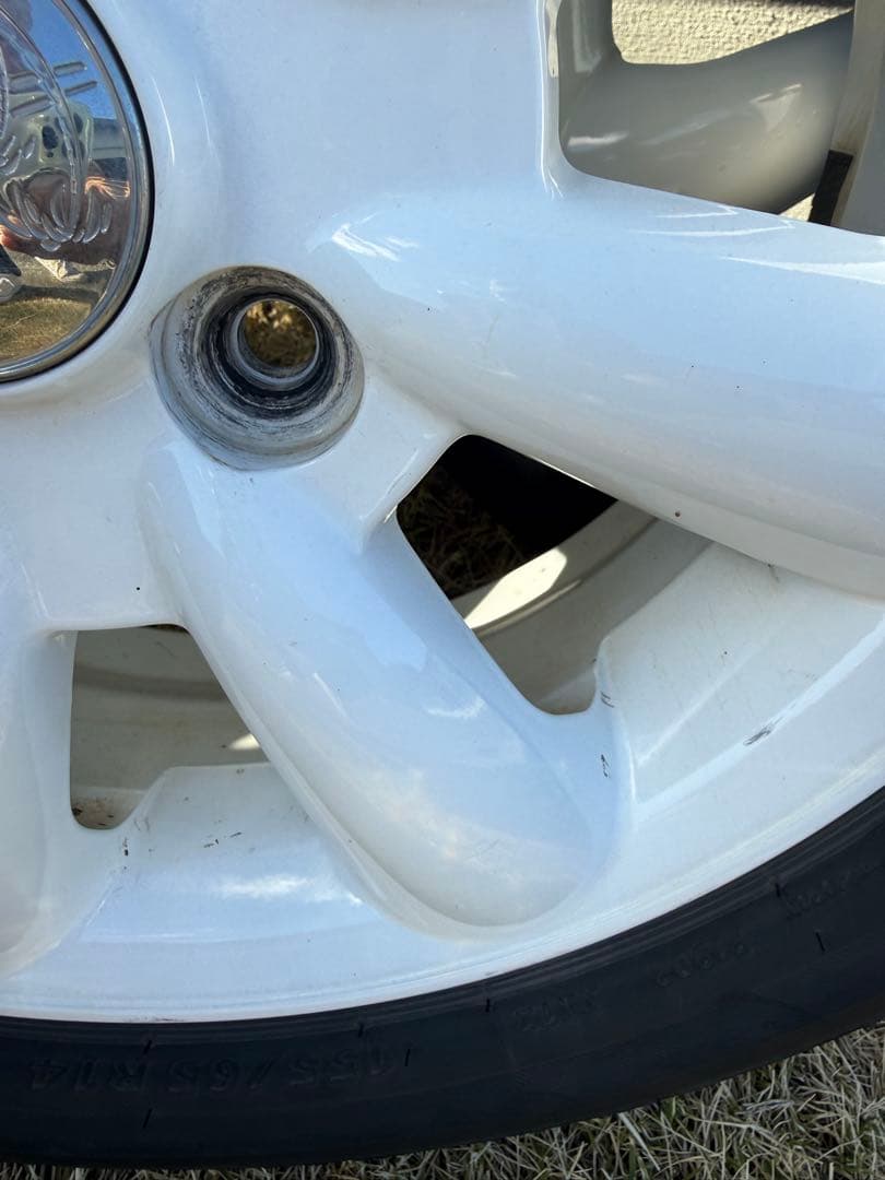 14インチ ホワイト 8スポークホイールセット