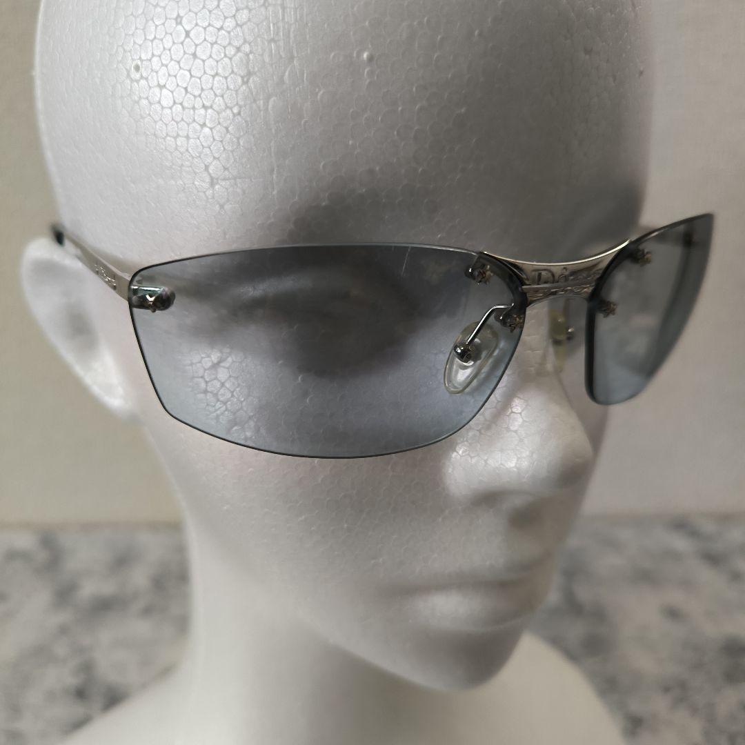 人気モデル/美品✨ChristianDior★リムレスサングラス/ライトブルー