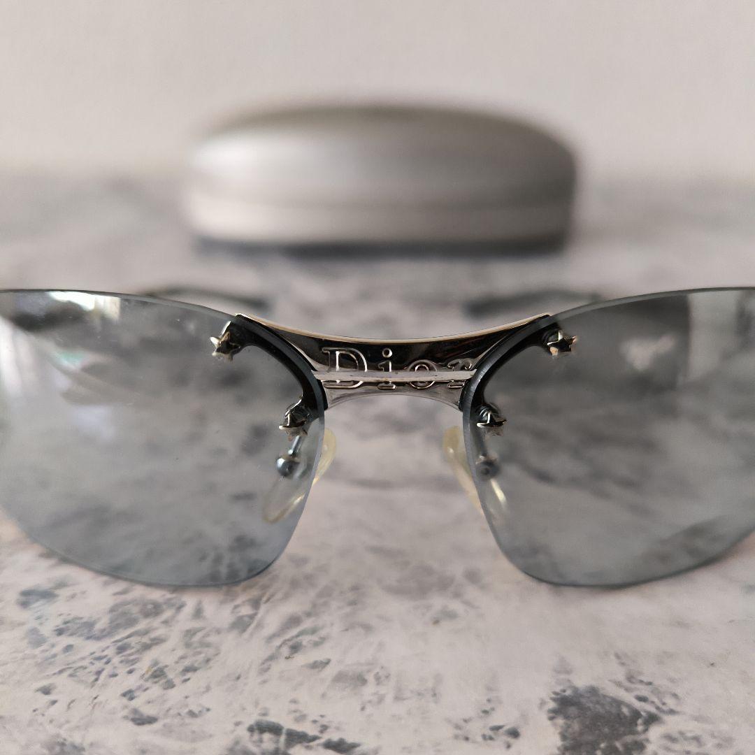 人気モデル/美品✨ChristianDior★リムレスサングラス/ライトブルー