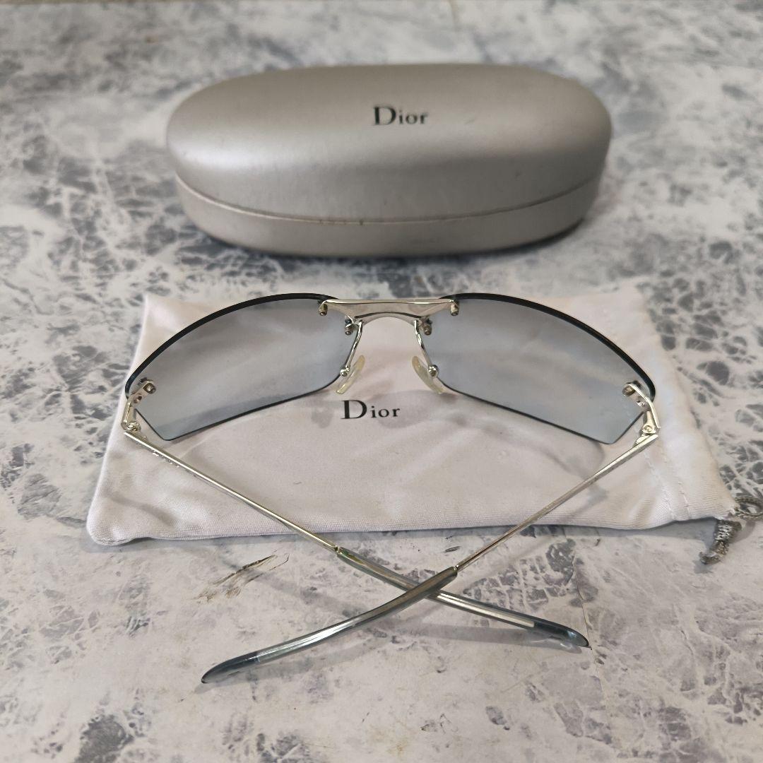 人気モデル/美品✨ChristianDior★リムレスサングラス/ライトブルー