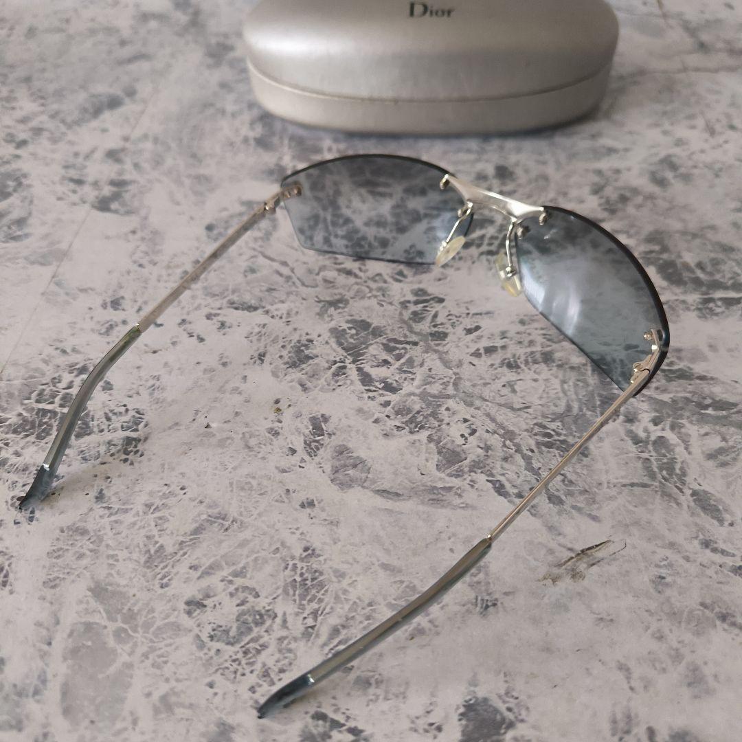 人気モデル/美品✨ChristianDior★リムレスサングラス/ライトブルー