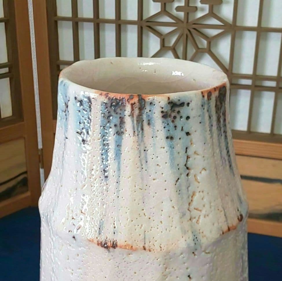 【未使用】安藤工 志野花生 花器 花瓶 美濃焼