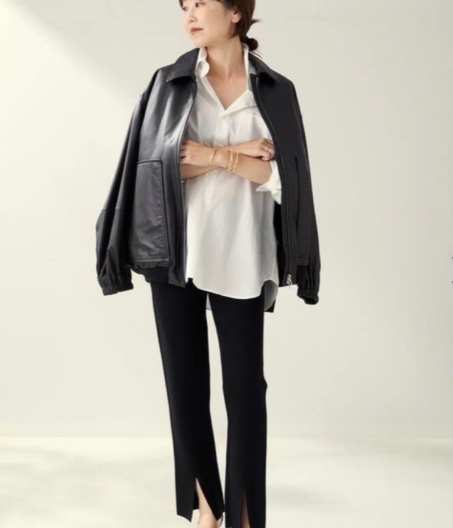 【新品タグ付き】Plage レザーブルゾン 黒　サイズ38