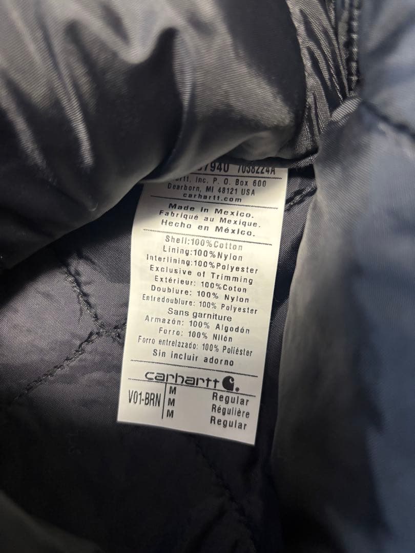 Carhartt ベスト　ダウンベスト　ブラウン　メキシコ製