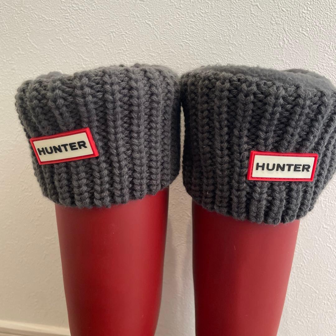 HUNTER レッド ロングブーツ　長靴　レインブーツ