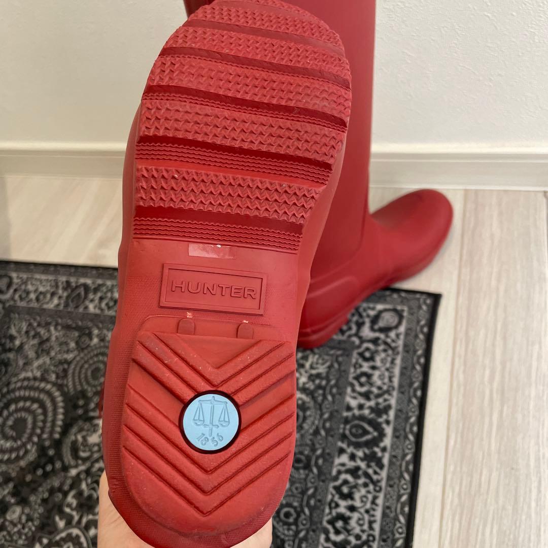 HUNTER レッド ロングブーツ　長靴　レインブーツ